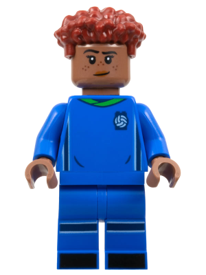 Soccer Player, Female, Blue Uniform, Medium Brown Skin, Dark Red Hair – ЛЕГО ИДЕИ
