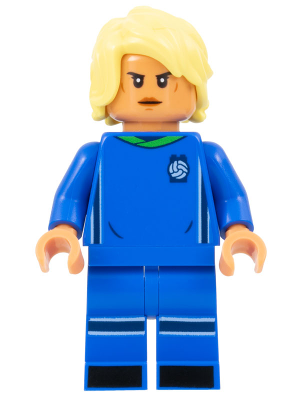 Soccer Player, Female, Blue Uniform, Nougat Skin, Bright Light Yellow Hair – ЛЕГО ИДЕИ