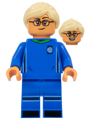 Soccer Player, Female, Blue Uniform, Nougat Skin, Tan Ponytail, Glasses – ЛЕГО ИДЕИ