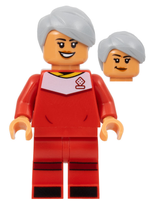 Soccer Player, Female, Red Uniform, Nougat Skin, Light Bluish Gray Hair – ЛЕГО ИДЕИ
