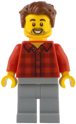 Rob the Fan Designer - Red Plaid Flannel Shirt, Light Bluish Gray Legs  – ЛЕГО ИДЕИ