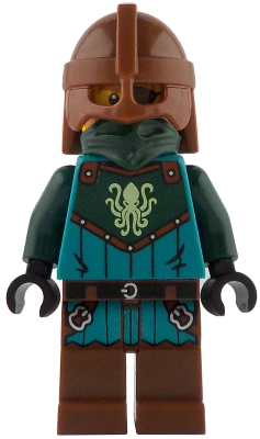 Kraken Warrior - Male, Reddish Brown Helmet, Eye Patch – ЛЕГО ИДЕИ