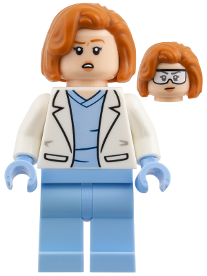 Dana Scully - Bright Light Blue Scrubs, White Lab Coat – ЛЕГО ИДЕИ