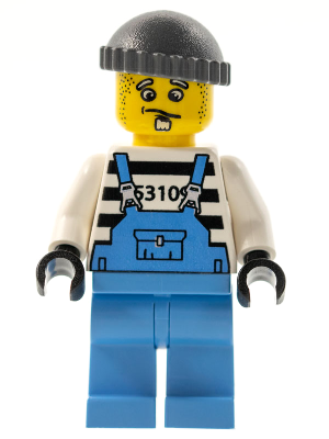 Xtreme Stunts Brickster Henchman with Medium Blue Overalls #1, Dark Bluish Gray Knit Cap – ЕКСТРЕМНИ ОСТРОВНИ КАСКАДИ