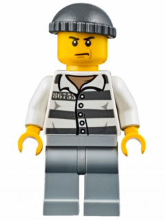 Police - Jail Prisoner 86753 Prison Stripes, Dark Bluish Gray Knit Cap, Scowl – ГРАДСКИ