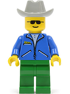 Jacket Blue - Green Legs, Light Gray Cowboy Hat, Sunglasses – ГРАДСКИ