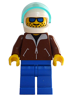 Helicopter Pilot - Reddish Brown Jacket, Blue Legs, White Helmet, Trans-Light Blue Visor – ГРАДСКИ
