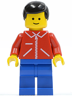 Jacket Red with Zipper - Red Arms - Blue Legs, Black Male Hair – ГРАДСКИ