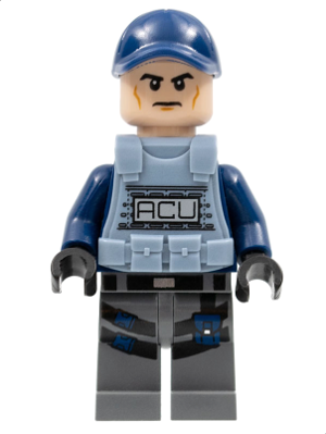ACU Trooper - Male, Dark Blue Cap, Light Nougat Head, Sand Blue Body Armor Vest – ДЖУРАСИК СВЯТ
