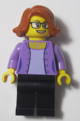 LEGOLAND Park Female with Dark Orange Short Hair, Medium Lavender Shirt, Black Legs – ПАРКОВЕ ЛЕГОЛАНД