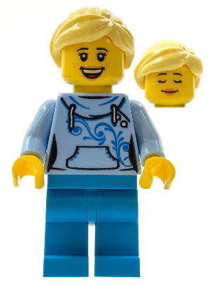 LEGOLAND Park Female with Bright Light Yellow Ponytail, Bright Light Blue Hoodie, Dark Azure Legs – ПАРКОВЕ ЛЕГОЛАНД