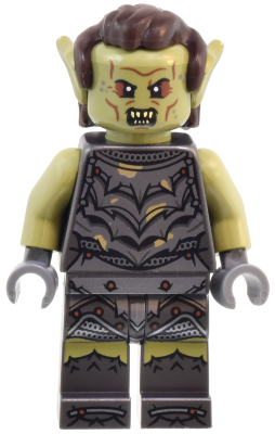Orc - Olive Green Head, Pearl Dark Gray Armor with Dirt Splotches, Dark Brown Hair – ХОБИТ И ВЛАСТЕЛИНЪТ НА ПРЪСТЕНИТЕ