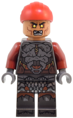 Orc - Medium Nougat Head, Pearl Dark Gray Armor, Red Bandana – ХОБИТ И ВЛАСТЕЛИНЪТ НА ПРЪСТЕНИТЕ