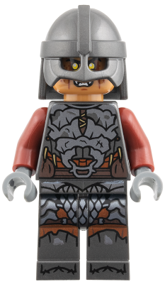 Orc - Medium Nougat Head, Pearl Dark Gray Armor and Helmet, Dark Red Arms – ХОБИТ И ВЛАСТЕЛИНЪТ НА ПРЪСТЕНИТЕ