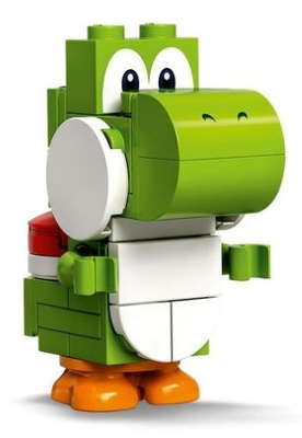 Yoshi - White Tile, Round 1 x 1 Quarter on Front – СУПЕР МАРИО