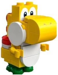 Yellow Yoshi - White Tile, Round 1 x 2 Half on Front – СУПЕР МАРИО