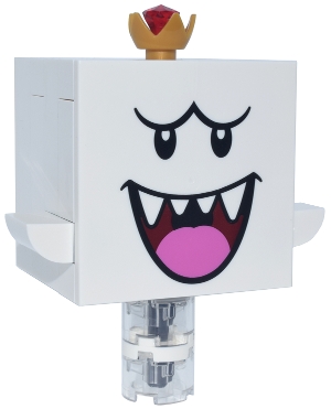 King Boo - Dark Pink Tongue, White Scanner Tile Modified, Tall Base – СУПЕР МАРИО