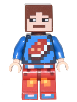 Minecraft Skin 7 - Pixelated, Blue Shirt with Porkchop Icon – МАЙНКРАФТ