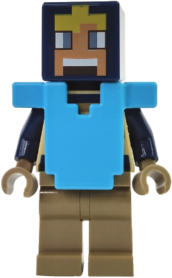 Hero - Tan Torso, Dark Tan Legs, Medium Azure Armor – МАЙНКРАФТ