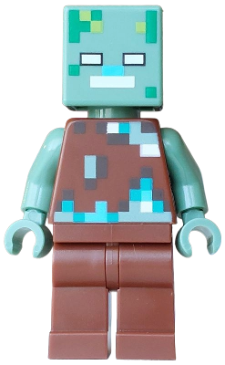 Drowned Zombie - Dark Brown, Dark Turquoise, Green, Sand Green, White, Medium Azure Pixelated Vest – МАЙНКРАФТ
