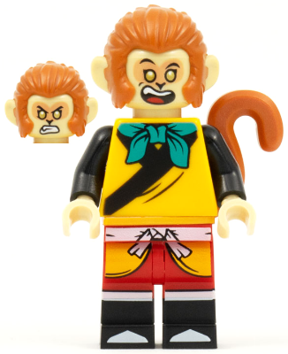 Monkey King - Bright Light Orange Robe, Dark Turquoise Bandana, Open Eyes – МОНКИ КИД