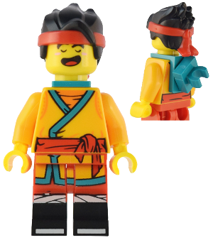 Monkie Kid - Bright Light Orange Robe, Dark Turquoise Neck Bracket and Clip, Angry / Happy – МОНКИ КИД