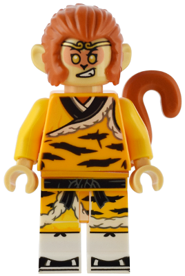 Monkey King - Bright Light Orange Robe, Black Animal Stripes, Sash – МОНКИ КИД