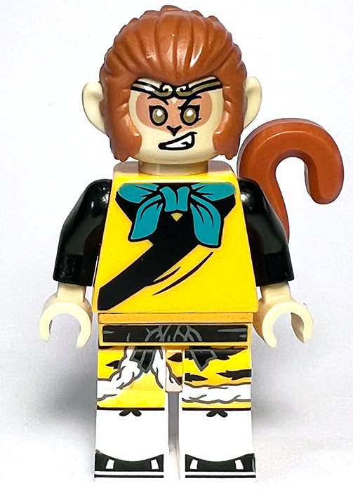 Monkey King - Bright Light Orange Robe, Black Animal Stripes, Dark Turquoise Bandana – МОНКИ КИД