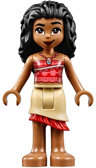 Moana - Mini Doll, Coral Strapless Top, Tan Layered Skirt with Red Ruffle – ДИСНИ