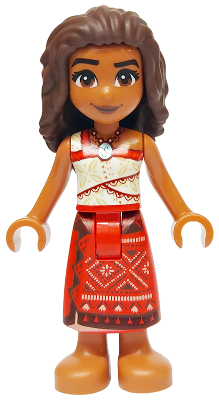 Moana (Sienna) - Mini Doll, Red and White Top, Red Long Skirt, Dark Brown Hair – ДИСНИ