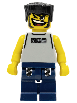 Basketball Street Player, Light Gray Torso and Dark Blue Legs, Black Flat Top Hair – СПОРТ