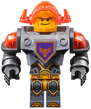 Axl - Trans-Neon Orange Visor, Flat Silver Torso – НЕКСО РИЦАРИ