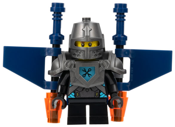 Robin Underwood - Pearl Dark Gray Helmet and Armor, Black Short Legs, Jet Pack – НЕКСО РИЦАРИ