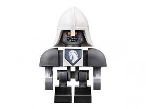 Lance Bot - Dark Bluish Gray Shoulders, White Helmet – НЕКСО РИЦАРИ