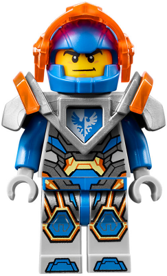 Clay Moorington - Blue Helmet, Trans-Neon Orange Visor, Flat Silver Armor – НЕКСО РИЦАРИ