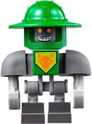 Aaron Bot - Dark Bluish Gray Shoulders, Green Helmet – НЕКСО РИЦАРИ