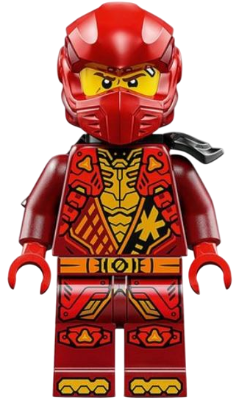 Kai - Dragons Rising, Tunic with Shoulder Armor, Dark Red and Red Head Wrap, Scabbard – НИНДЖАГО