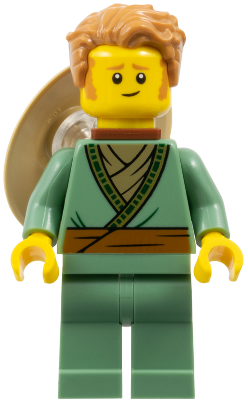 Fisherman - Sand Green Tunic, Medium Nougat Hair, Conical Hat on Back – НИНДЖАГО