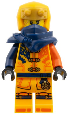 Arin - Shirt with Dark Blue and Reddish Orange Dragons, Hood with Horns – НИНДЖАГО