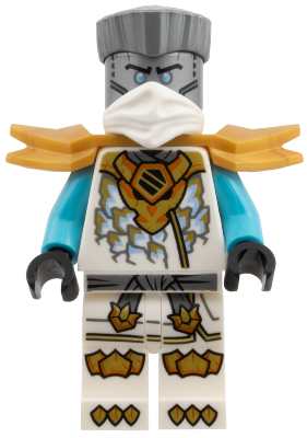 Zane - White Mask, Wide Pearl Gold Shoulder Armor – НИНДЖАГО
