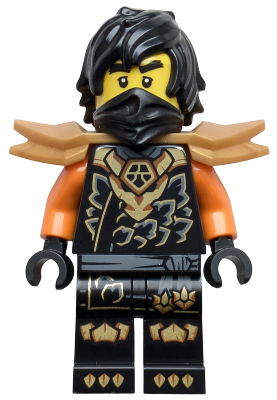 Cole - Dragons Rising, Tunic with Dragon Head, Hair, Wide Pearl Gold Shoulder Armor – НИНДЖАГО