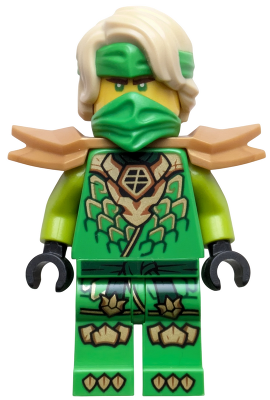 Lloyd - Dragons Rising, Tunic with Dragon Head, Hair, Wide Pearl Gold Shoulder Armor – НИНДЖАГО