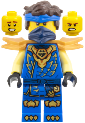 Jay - Dragons Rising, Tunic with Dragon Head, Hair, Wide Pearl Gold Shoulder Armor – НИНДЖАГО