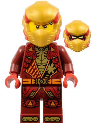 Kai - Dragons Rising, Tunic with Shoulder Armor, Red and Pearl Gold Head Wrap – НИНДЖАГО