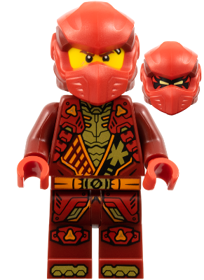 Kai - Dragons Rising, Tunic with Shoulder Armor, Dark Red and Red Head Wrap – НИНДЖАГО