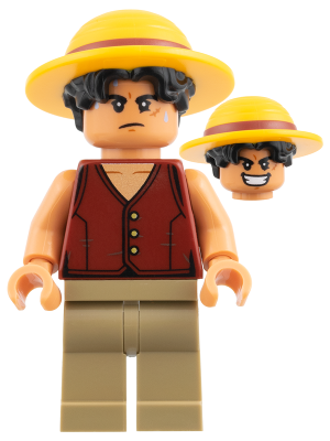Monkey D. Luffy - Hair Combo, Straw Hat with Black Hair, Dark Tan Legs – УАН ПИЙС