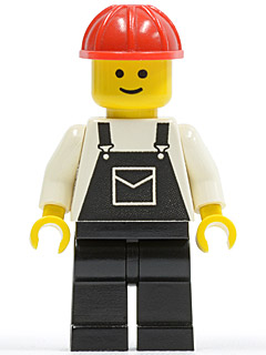Overalls Black with Pocket, Black Legs, Red Construction Helmet – ГРАДСКИ