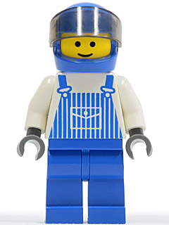 Overalls Striped Blue with Pocket, Blue Legs, Blue Helmet, Trans-Brown Visor – ГРАДСКИ