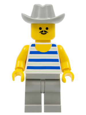 Horizontal Blue and Light Green Stripes, Light Gray Legs, Light Gray Cowboy Hat – ГРАДСКИ