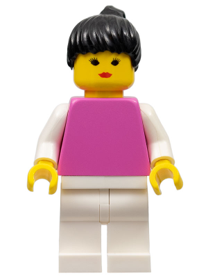 Plain Dark Pink Torso with White Arms, White Legs, Black Ponytail Hair – ГРАДСКИ